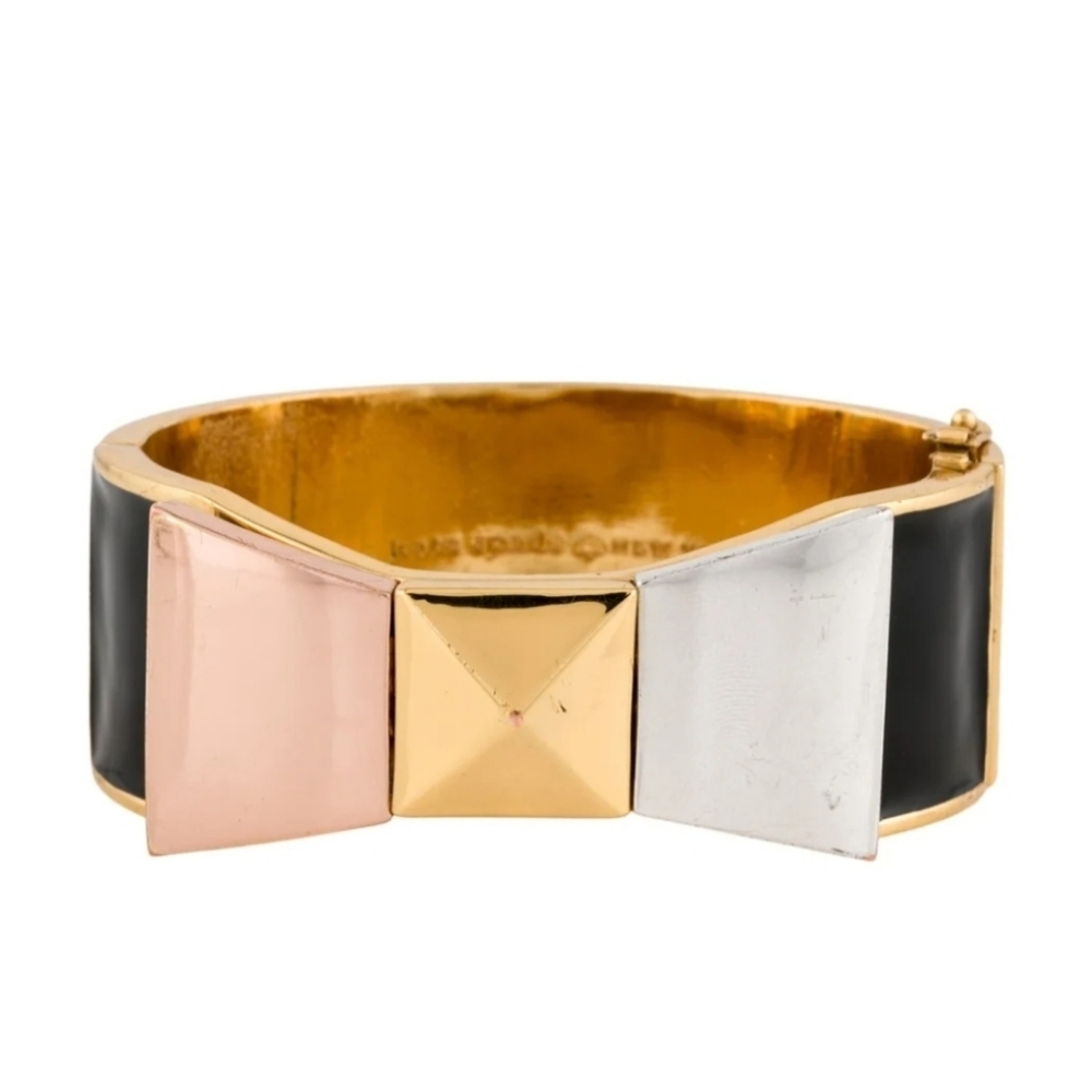 Kate Spade New York Bow Bangle Bracelet Wide With Hinge. Rare Vintage - Picture 5 of 5